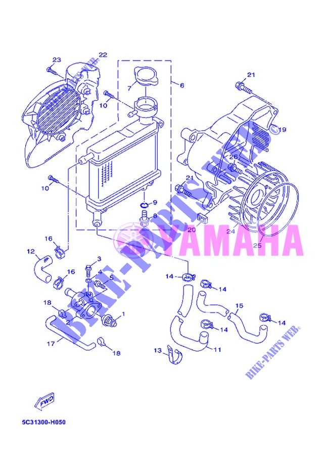 RADIADOR / MANGUERAS para Yamaha YN50FU 2013