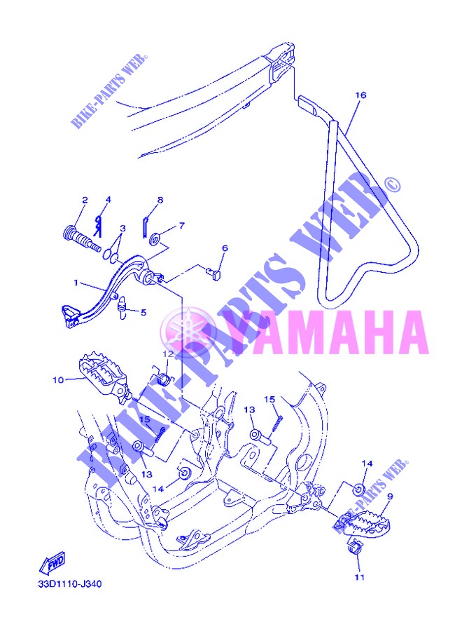 CABALLETE / ESTRIBERA para Yamaha YZ450F 2013