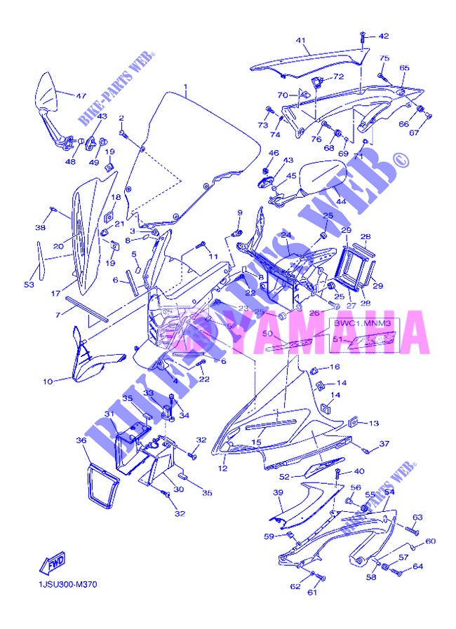 CUBIERTA 1 para Yamaha YZF-R6 2013