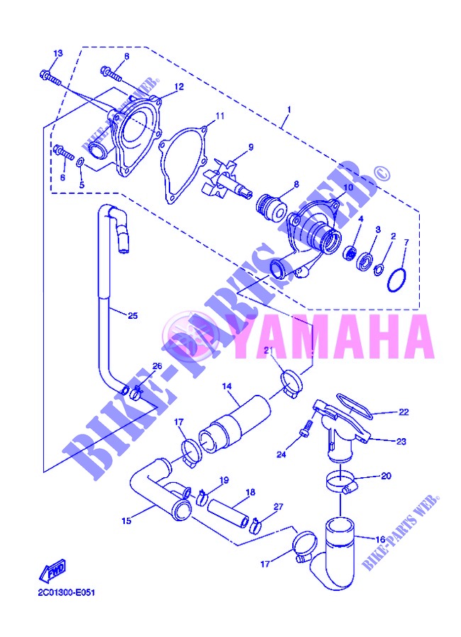 BOMBA DE AGUA / MANGUERAS para Yamaha YZF-R6 2013