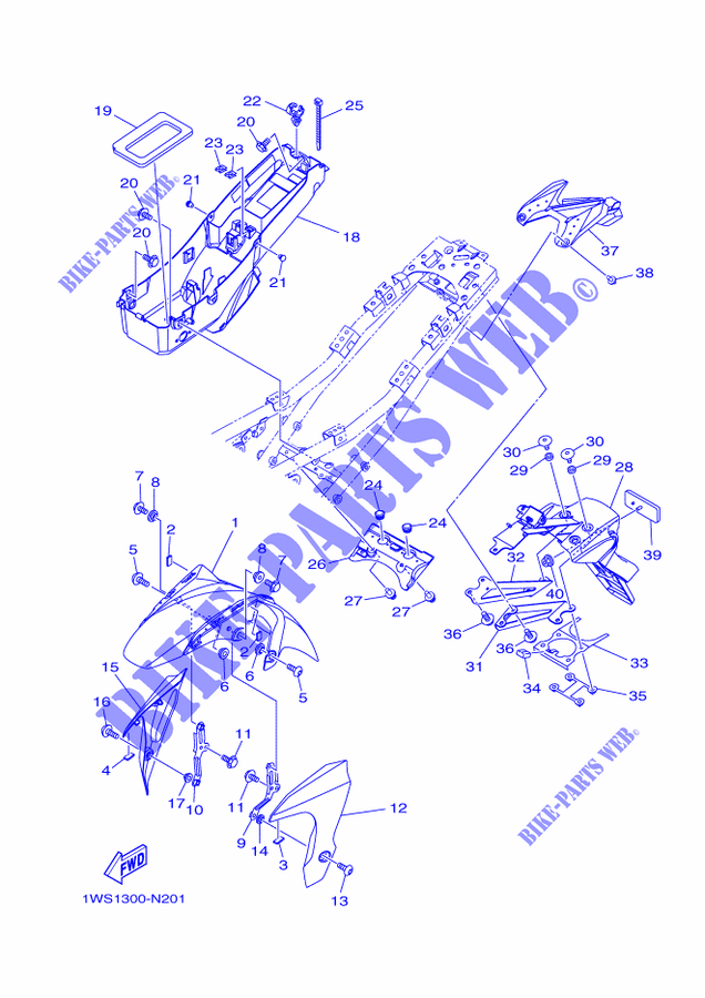 GUARDABARROS para Yamaha MT07 2014