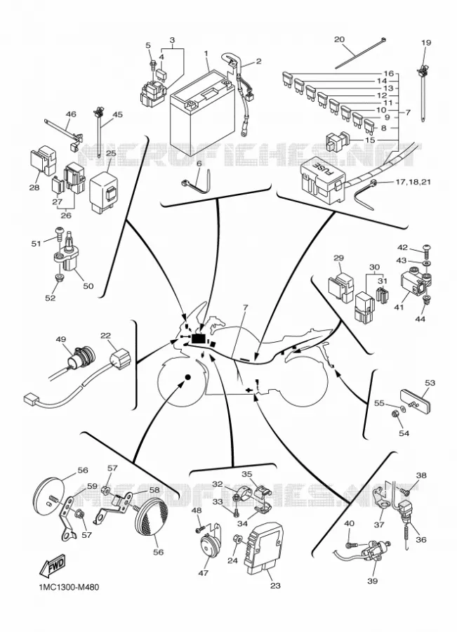ELECTRICA 2 Yamaha MOTO 1300 2013 FJR ABS  FJR1300A