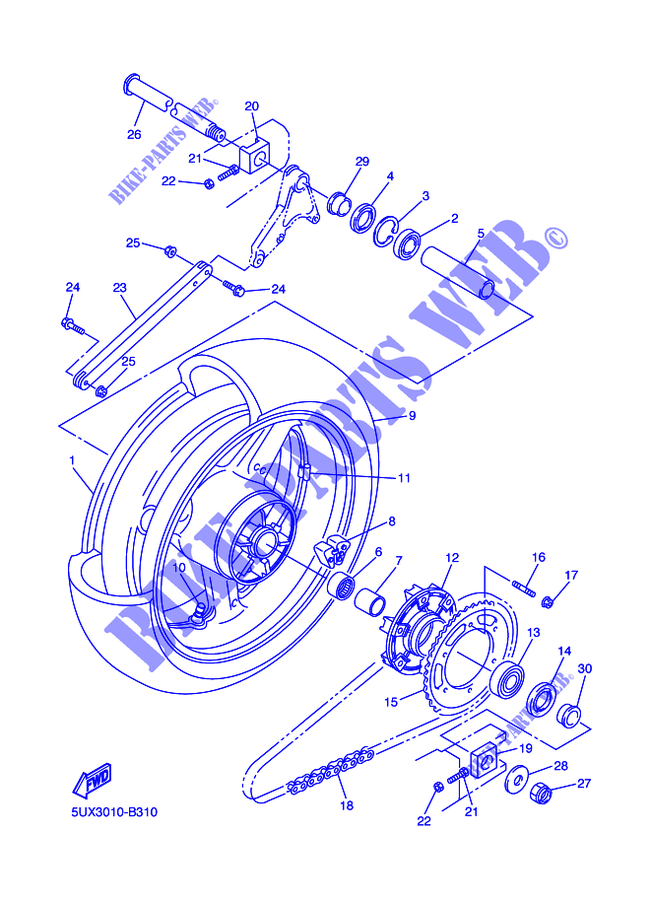 RUEDA TRASERA para Yamaha XJR1300C 2015
