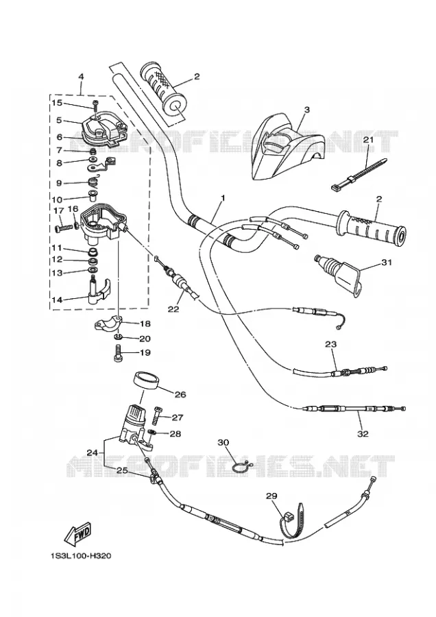 MANILLAR / CABLE Yamaha QUAD 700 2010 RAPTOR  YFM700R