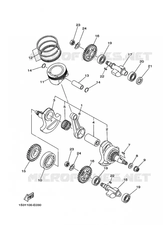 CIGUEÑAL / PISTÓN Yamaha QUAD 700 2011 RAPTOR  YFM700R