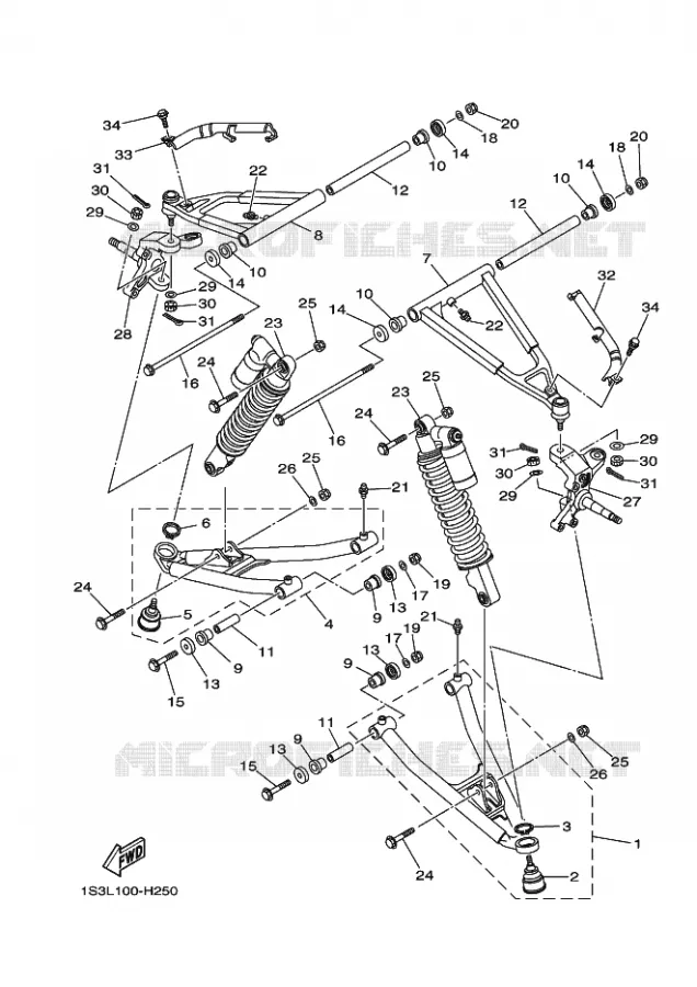 SUSPENSIÓN / RUEDA DELANTERA Yamaha QUAD 700 2011 RAPTOR  YFM700R