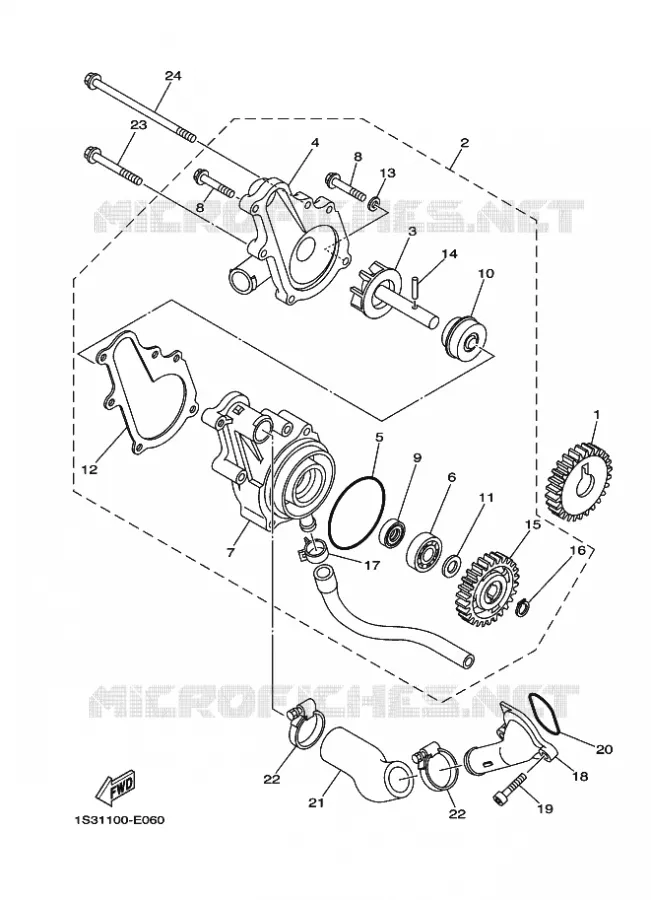 BOMBA DE AGUA / MANGUERAS Yamaha QUAD 700 2006 RAPTOR  YFM700RYFM700RV