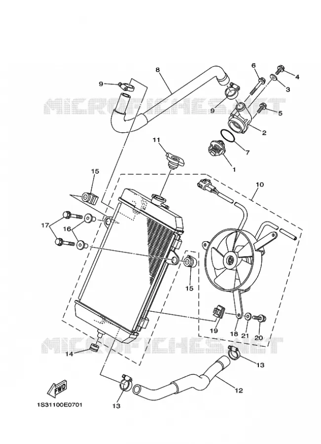 RADIADOR / MANGUERAS Yamaha QUAD 700 2006 RAPTOR  YFM700RYFM700RV