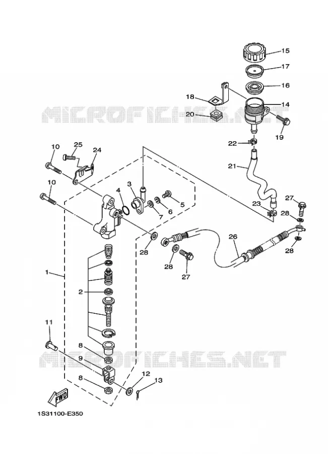 BOMBA DE FRENO TRASERA Yamaha QUAD 700 2009 RAPTOR  YFM700RYFM70RY
