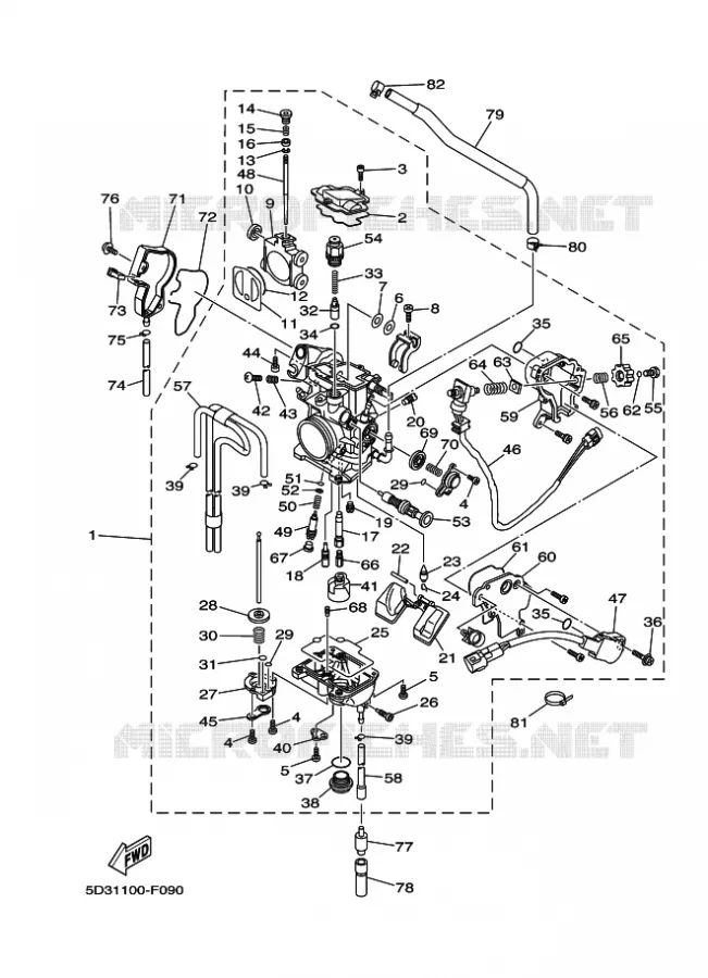 CARBURADOR Yamaha QUAD 450 2008 YFZ  YFZ450