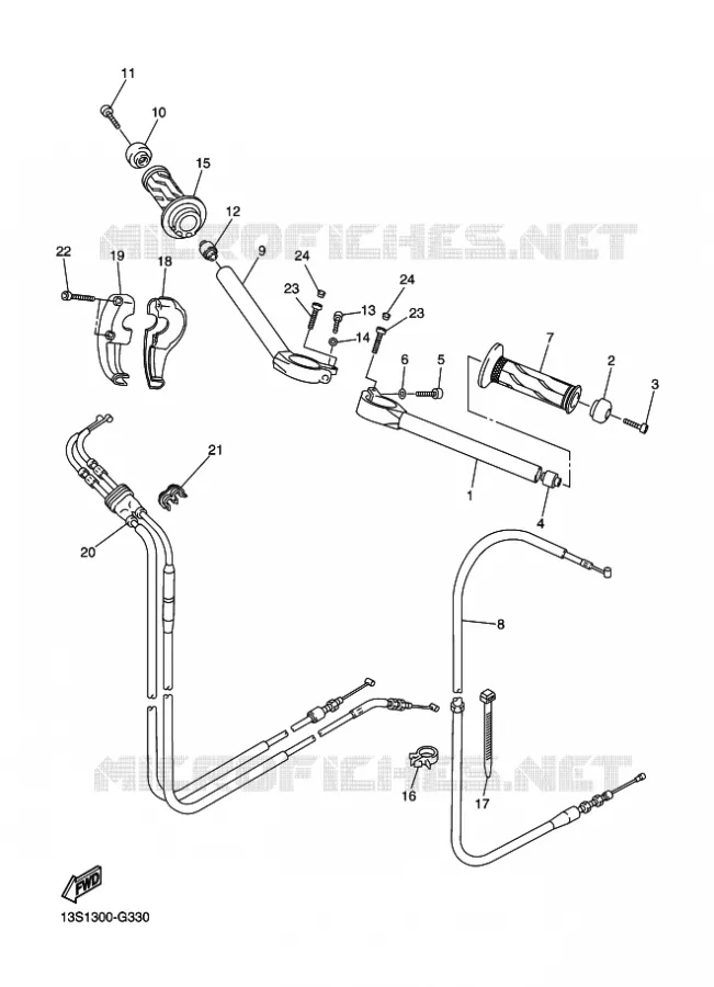 MANILLAR / CABLE Yamaha MOTO 600 2010 R6  YZF-R6