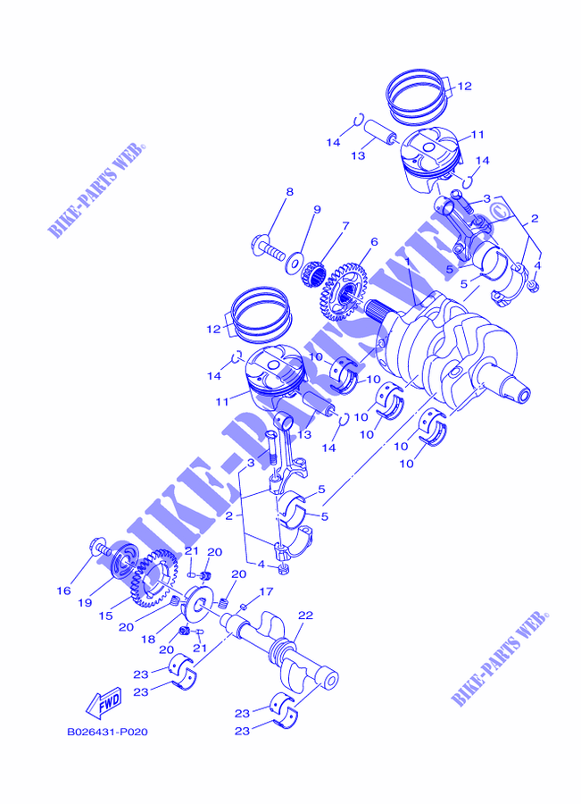 CIGUEÑAL / PISTÓN para Yamaha MT-03 ABS RACE BLU 2016