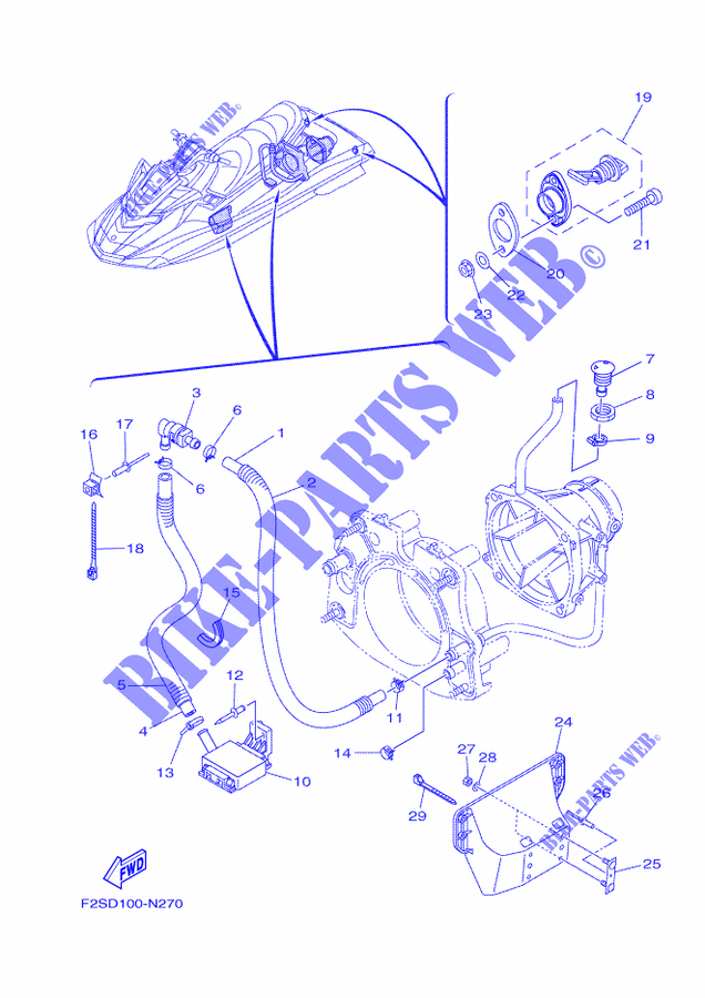 HULL & DECK para Yamaha FX HIGH OUTPUT 2015