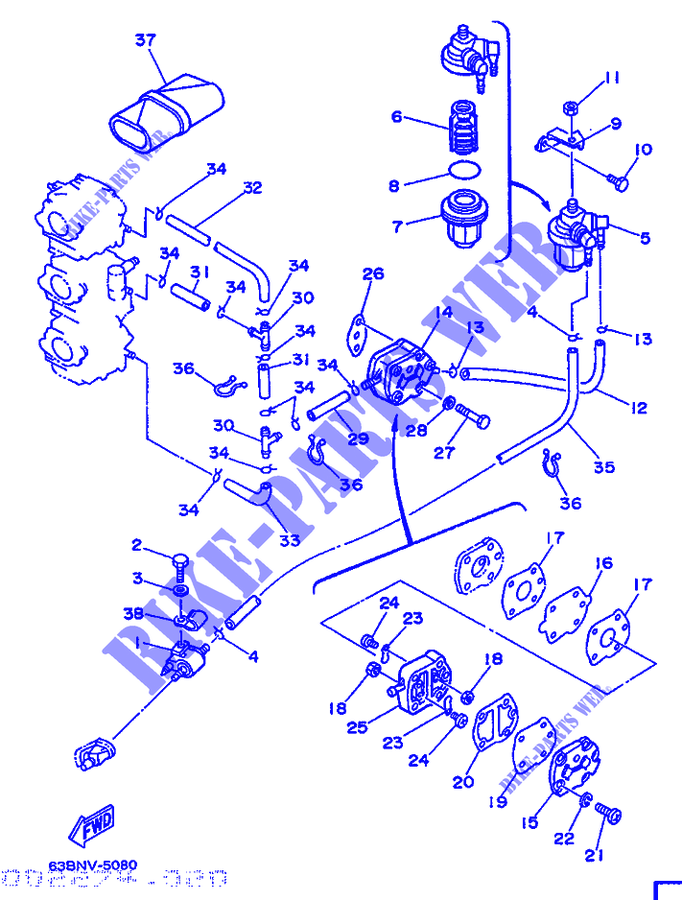 DEPOSITO DE GASOLINA para Yamaha C40T Electric Start, Power Trim & Tilt 1995