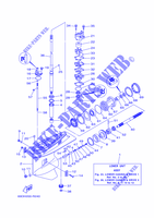 TAPA INFERIOR Y TRANSMISIÓN 1 para Yamaha E60H Manual Starter, Tiller Handle, Hydro Trim & Tilt, Pre-Mixing, Shaft 20