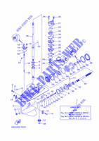 TAPA INFERIOR Y TRANSMISIÓN 1 para Yamaha E60H Manual Starter, Tiller Handle, Hydro Trim & Tilt, Pre-Mixing, Shaft 25