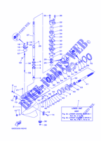 TAPA INFERIOR Y TRANSMISIÓN 1 para Yamaha E60H Enduro, Manual Starter, Tiller Handle, Hydro Trim & Tilt, Pre-Mixing, Shaft 25