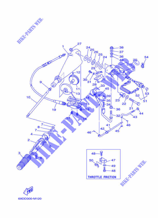 DIRECCION para Yamaha E60H Enduro, Manual Starter, Tiller Handle, Hydro Trim & Tilt, Pre-Mixing, Shaft 20