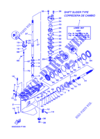TAPA INFERIOR Y TRANSMISIÓN 2 para Yamaha E75B Manual Starter or Electric Starter, Remote Control or Tiller Handle, Hydro Tilt, Pre-Mixed 2008