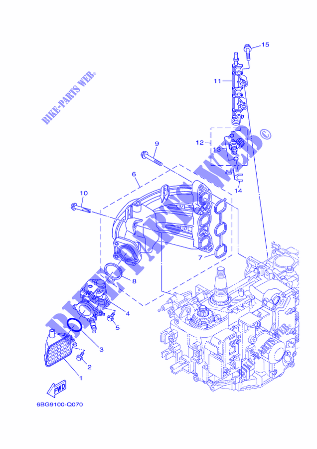 ADMISION 1 para Yamaha F40F Electric Starter, Tiller Handle, Hydro Trim & Tilt, Shaft 15