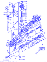 TAPA INFERIOR Y TRANSMISIÓN (L150/L200) para Yamaha 150F 2 Stroke, Electric Starter, Remote Control, Power Trim & Tilt 1996