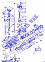 TAPA INFERIOR Y TRANSMISIÓN para Yamaha 225D 2 Stroke, Electric Starter, Remote Control, Power Trim & Tilt 1998