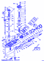 TAPA INFERIOR Y TRANSMISIÓN para Yamaha 225D 2 Stroke, Electric Starter, Remote Control, Power Trim & Tilt 1997