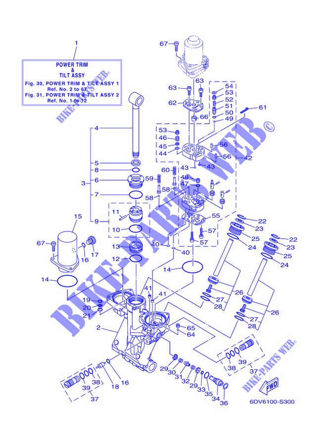 SISTEMA DE INCLINACIÓN 1 para Yamaha F150G Electric Starter, Remote Control, Power Trim & Tilt, Shaft 20