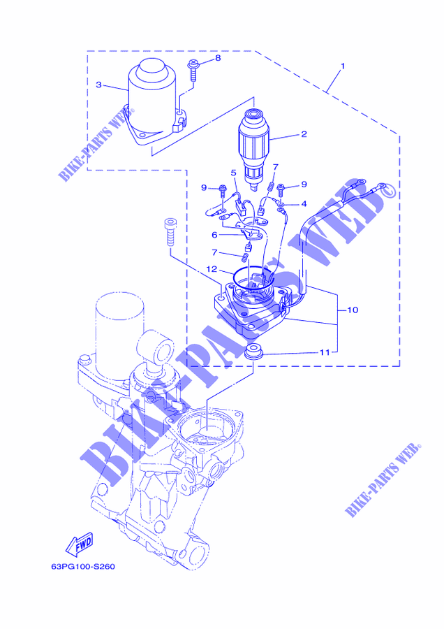 SISTEMA DE INCLINACIÓN 2 para Yamaha F200X Electric Starter, Tiller & Remote Control, Power Trim & Tilt, Shaft 25