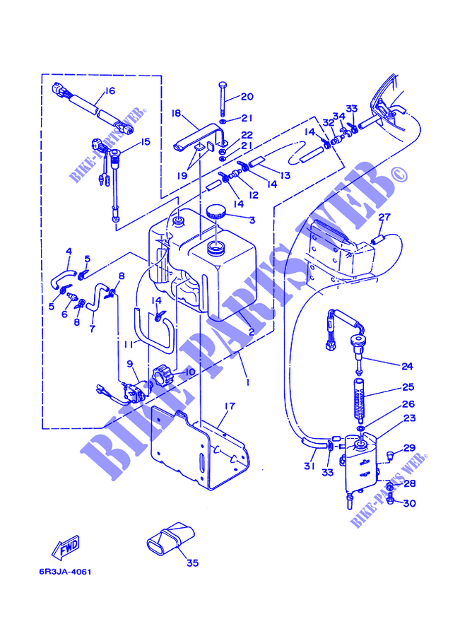 DEPOSITO DE GASOLINA para Yamaha L200F Left Hand, Electric Start, Remote Control, Power Trim & Tilt 1997