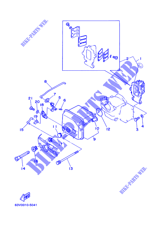 ADMISION para Yamaha 9.9F Manual Starter, Tiller Handle, Manual Tilt, Pre-Mixing, Shaft 15