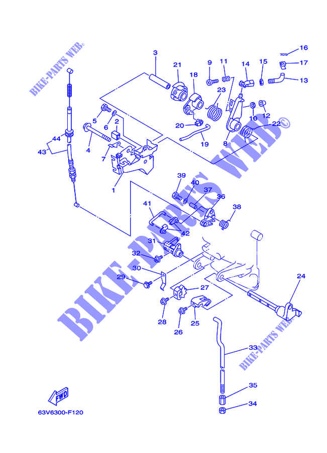 CONTROL DE ACELERADOR para Yamaha 9.9F Manual Starter, Tiller Handle, Manual Tilt, Pre-Mixing, Shaft 20