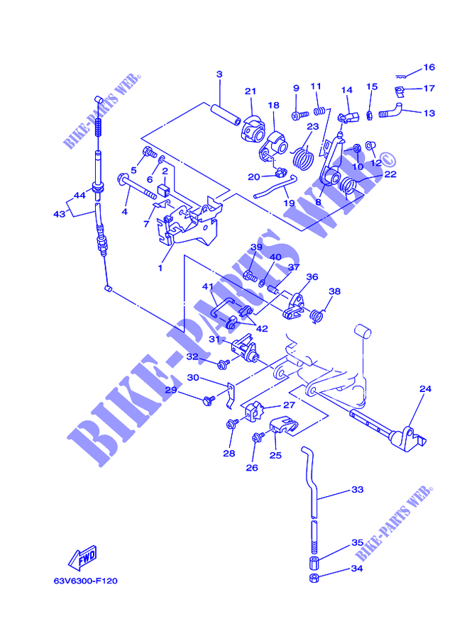 CONTROL DE ACELERADOR para Yamaha 9.9F Manual Starter, Tiller Handle, Manual Tilt, Pre-Mixing, Shaft 20