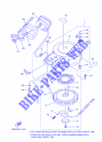 MOTOR ARRANQUE para Yamaha E15D Enduro, Manual Starter, Tiller Handle, Manual Tilt, Pre-mixing, Shaft 20