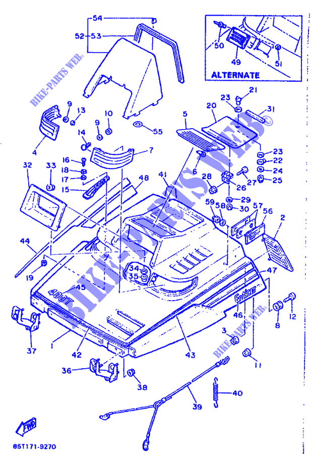 CARROCERÍA DELANTERO Y PARABRISAS para Yamaha ENTICER LTR 1989