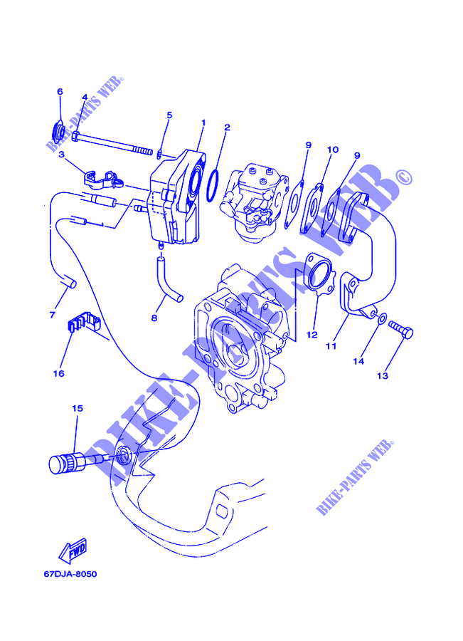 ADMISION para Yamaha F4A 4 Stroke, Manual Starter, Tiller Handle, Manual Tilt 1998