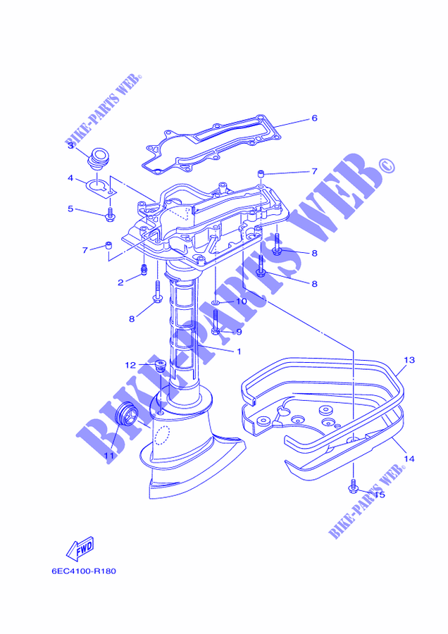 CARTER para Yamaha F4B Manual Starter, Tiller Handle, Manual Tilt, Shaft 20