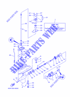 TAPA INFERIOR Y TRANSMISIÓN 1 para Yamaha F9.9J Manual Starter, Tiller Handle, Manual Trim & Tilt, Shaft 20