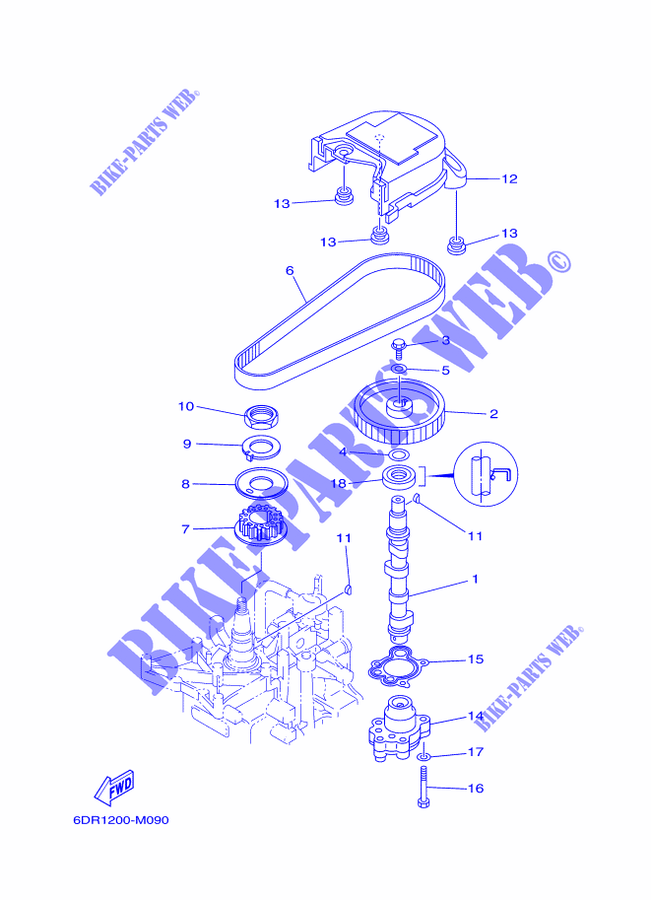 BOMBA DE OLIO para Yamaha F9.9J Electric Starter, Remote Control, Manual Tilt, Shaft 20