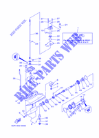 TAPA INFERIOR Y TRANSMISIÓN 1 para Yamaha F9.9J Manual Starter, Tiller Handle, Manual Tilt, Shaft 20