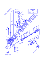 TAPA INFERIOR Y TRANSMISIÓN 1 para Yamaha 20D Manual Starter, Tiller Handle, Manual Tilt, Pre-Mixing, Shaft 15