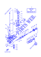 TAPA INFERIOR Y TRANSMISIÓN 1 para Yamaha 20M Manual Starter, Tiller Handle, Manual Tilt, Pre-Mixing, Shaft 15