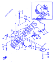 TAPA INFERIOR Y TRANSMISIÓN para Yamaha 25J Electric Start, Remote Control, Power Trim & Tilt, Oil injection 1998