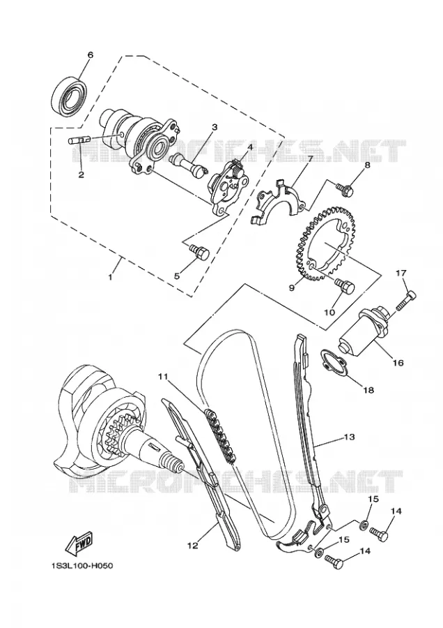 ÁRBOL DE LEVAS / CADENA Yamaha QUAD 700 2021 RAPTOR  YF70RSM / YFM700R