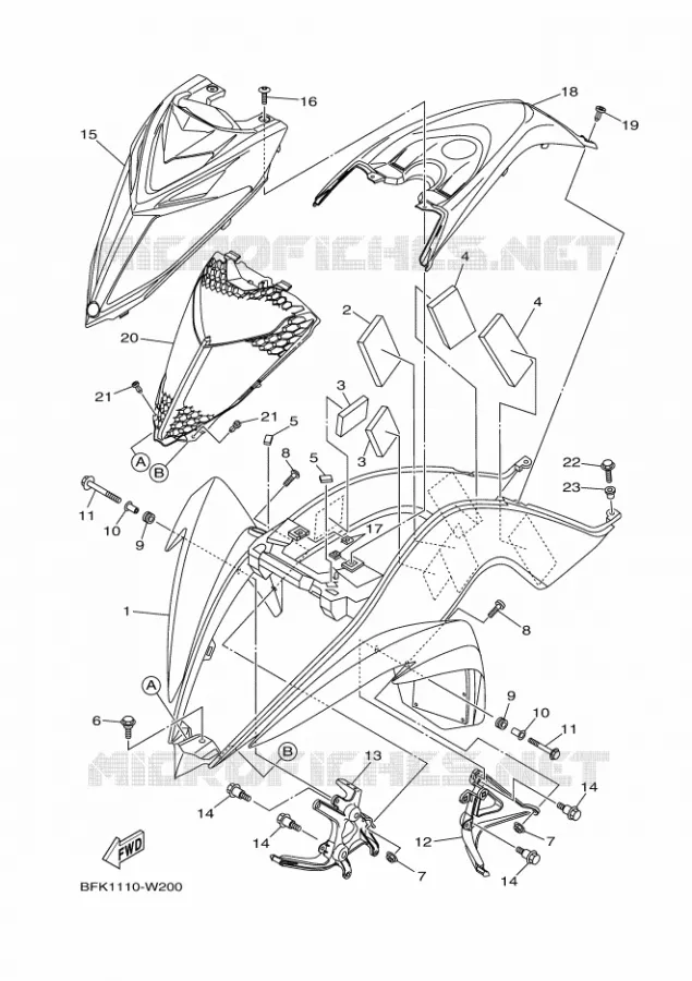GUARDABARROS DELANTERA Yamaha QUAD 700 2021 RAPTOR  YF70RSM / YFM700R