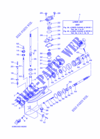 TAPA INFERIOR Y TRANSMISIÓN 1 para Yamaha 40V Electric Starter, Remote Control, Manual Tilt, Oil injection, Shaft 20
