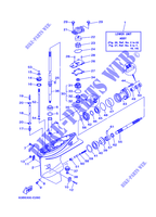 TAPA INFERIOR Y TRANSMISIÓN 1 para Yamaha 40V Electric Starter, Remote Control, Manual Tilt, Oil injection, Shaft 15