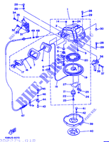 PEDAL DE ARRANQUE para Yamaha 40V Manual Starter, Tiller Handle, Hydro Trim & Tilt, Pre-Mixed 1997