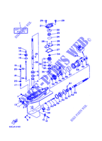 TAPA INFERIOR Y TRANSMISIÓN para Yamaha 40V Manual Starter, Tiller Handle, Hydro Trim & Tilt, Pre-Mixed 1997