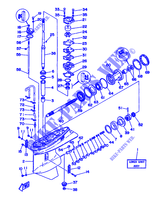 TAPA INFERIOR Y TRANSMISIÓN 1 para Yamaha 50G 2 Stroke, Electric Start, Remote Control, Manual Tilt, Oil injection 1993